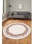 Çerçeveli Motifli Yıkanabilir Kaymaz Yolluk Mutfak Yuvarlak Salon Halısı, Y-Çerçeveli-34-Kahve, 3