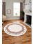 Çerçeveli Motifli Yıkanabilir Kaymaz Yolluk Mutfak Yuvarlak Salon Halısı, Y-Çerçeveli-34-Kahve, 4