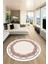 Çerçeveli Motifli Yıkanabilir Kaymaz Yolluk Mutfak Yuvarlak Salon Halısı, Y-Çerçeveli-34-Kahve, 5