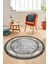 Şık Tasarım Çerçeve Desenli Modern Yıkanabilir Mutfak Yuvarlak Salon Halısı, Y-Çerçeveli-10-Kahve, 2