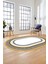 Dijital Kaymaz Yıkanabilir Çerçeveli Şık Tasarım Oval Mutfak Salon Halısı, O-Çerçeveli-03-Gold, 2