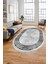 Çerçeveli Modern Desen Yıkanabilir Kaymaz Yolluk Mutfak Oval Salon Halısı, O-Çerçeveli-32-Beyaz, 1