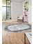 Çerçeveli Modern Desen Yıkanabilir Kaymaz Yolluk Mutfak Oval Salon Halısı, O-Çerçeveli-32-Beyaz, 4
