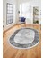 Çerçeveli Modern Desen Yıkanabilir Kaymaz Yolluk Mutfak Oval Salon Halısı, O-Çerçeveli-32-Beyaz, 5