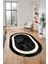 Mermer Çerçeve Desen Modern Yıkanabilir Yolluk Mutfak Oval Salon Halısı, O-Çerçeveli-18-Antrasit, 5