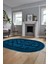 Etnik Çerçeve Desen Modern Yıkanabilir Yolluk Mutfak Oval Salon Halısı, O-Çerçeveli-20-Mavi, 2