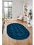 Etnik Çerçeve Desen Modern Yıkanabilir Yolluk Mutfak Oval Salon Halısı, O-Çerçeveli-20-Mavi, 5