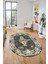 Klasik Çerçeve Desen Modern Yıkanabilir Yolluk Mutfak Oval Salon Halısı, O-Çerçeveli-19-Krem, 5