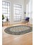 Çiçekli Tasarım Yıkanabilir Kaymaz Taban Çerçeveli Oval Mutfak Salon Halısı, O-Çerçeveli-37-Krem, 5