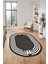 Dijital Kaymaz Yıkanabilir Modern Şık Çerçeveli Oval Yolluk Salon Halısı, O-Çerçeveli-44-Antrasit, 1