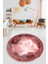 Modern Çerçeve Desen Yıkanabilir Kaymaz Yolluk Mutfak Yuvarlak Salon Halısı, Y-Çerçeveli-25-Pembe, 1