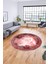 Modern Çerçeve Desen Yıkanabilir Kaymaz Yolluk Mutfak Yuvarlak Salon Halısı, Y-Çerçeveli-25-Pembe, 2