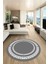 Dijital Kaymaz Yıkanabilir Çerçeveli Yuvarlak Yolluk Mutfak Salon Halısı, Y-Çerçeveli-47-Gri, 3