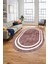 Dijital Kaymaz Yıkanabilir Sade Çerçeveli Yolluk Mutfak Oval Salon Halısı, O-Çerçeveli-30-Bordo, 1