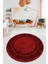 Dijital Kaymaz Taban Yıkanabilir Çerçeveli Yuvarlak Mutfak Salon Halısı, Y-Çerçeveli-05-Bordo, 4