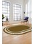 Dijital Kaymaz Yıkanabilir Çerçeveli Oval Yolluk Mutfak Salon Halısı, O-Çerçeveli-47-Kahve, 3