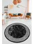 Mermer Çerçeve Desen Modern Yıkanabilir Yolluk Mutfak Yuvarlak Salon Halısı, Y-Çerçveli-17-Antrasit, 2