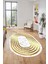 Şık Tasarım Yıkanabilir Kaymaz Çerçeveli Yolluk Oval Salon Halısı, O-Çerçeveli-41-Gold, 1