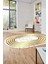 Şık Tasarım Yıkanabilir Kaymaz Çerçeveli Yolluk Oval Salon Halısı, O-Çerçeveli-41-Gold, 2