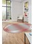 Sade Düz Renk Çerçeveli Yıkanabilir Modern Yolluk Oval Salon Halısı, O-Çerçeveli-39-Kırmızı, 2