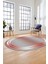Sade Düz Renk Çerçeveli Yıkanabilir Modern Yolluk Oval Salon Halısı, O-Çerçeveli-39-Kırmızı, 4