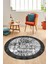 Iskandinav Çerçeveli Modern Yıkanabilir Yolluk Mutfak Yuvarlak Salon Halısı, Y-Çerçeveli-16-Gri, 1
