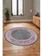 Şık Çerçeve Desenli Modern Yıkanabilir Yolluk Mutfak Yuvarlak Salon Halısı, Y-Çerçeveli-21-Pembe, 4