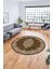 Klasik Çerçeve Desenli Yıkanabilir Kaymaz Yolluk Mutfak Yuvarlak Salon Halısı, Y-Çerçeveli-22-Kahve, 2
