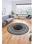 Dijital Kaymaz Yıkanabilir Çerçeveli Yolluk Mutfak Yuvarlak Salon Halısı, Y-Çerçeveli-08-Antrasit, 5