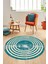 Tarz Çerçeve Desen Modern Yıkanabilir Yolluk Mutfak Yuvarlak Salon Halısı, Y-Çerçeveli-15-Turkuaz, 1