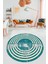 Tarz Çerçeve Desen Modern Yıkanabilir Yolluk Mutfak Yuvarlak Salon Halısı, Y-Çerçeveli-15-Turkuaz, 2