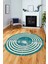 Tarz Çerçeve Desen Modern Yıkanabilir Yolluk Mutfak Yuvarlak Salon Halısı, Y-Çerçeveli-15-Turkuaz, 4