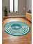 Tarz Çerçeve Desen Modern Yıkanabilir Yolluk Mutfak Yuvarlak Salon Halısı, Y-Çerçeveli-15-Turkuaz, 5