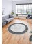 Mermer Çerçeve Desen Modern Yıkanabilir Yolluk Mutfak Yuvarlak Salon Halısı, Y-Çerçeveli-17-Gri, 3