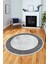 Mermer Çerçeve Desen Modern Yıkanabilir Yolluk Mutfak Yuvarlak Salon Halısı, Y-Çerçeveli-17-Gri, 4
