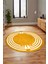 Dijital Kaymaz Yıkanabilir Modern Şık Çerçeve Yuvarlak Yolluk Salon Halısı, Y-Çerçeve-44-Turuncu, 1