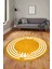 Dijital Kaymaz Yıkanabilir Modern Şık Çerçeve Yuvarlak Yolluk Salon Halısı, Y-Çerçeve-44-Turuncu, 2