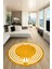 Dijital Kaymaz Yıkanabilir Modern Şık Çerçeve Yuvarlak Yolluk Salon Halısı, Y-Çerçeve-44-Turuncu, 4