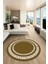 Dijital Kaymaz Yıkanabilir Çerçeveli Yuvarlak Yolluk Mutfak Salon Halısı, Y-Çerçeveli-47-Kahve, 3