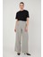 Geniş Paça Pileli Pantolon Açık Gri 6