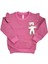 Ayıcıklı Fırfır Kollu Kız Bebek Sweat Pembe 1