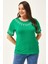 Kadın Büyük Beden Dal Nakış Detay Yeşil Bluz 3