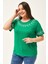 Kadın Büyük Beden Dal Nakış Detay Yeşil Bluz 5