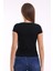 Lunsar Kadın Siyah Soft Touch Slim Fit Sıfır Yaka Kısa Kol Top Esnek Basic Örme Bluz & Body 5