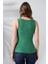 Buxton Kadın Yeşil U Yaka Kolsuz Esnek Basic Penye Bluz & Body 4