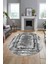 Modern Sade Desenli Dijital Kaymaz Yıkanabilir Oval Yolluk Salon Halısı O-Modern-37-Gri 1
