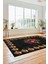 Modern Çiçek Desenli Dijital Kaymaz Yıkanabilir Yolluk Mutfak Salon Halısı Modern-20-Antrasit 5