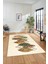 Dijital Kaymaz Taban Yıkanabilir Yaprak Desenli Yolluk Mutfak Salon Halısı Modern-08-Krem 1