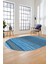 Modern Kilim Dijital Kaymaz Yıkanabilir Oval Yolluk Mutfak Salon Halısı O-Modern-17-Mavi 1