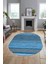 Modern Kilim Dijital Kaymaz Yıkanabilir Oval Yolluk Mutfak Salon Halısı O-Modern-17-Mavi 2